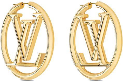 gold lv hoop earrings